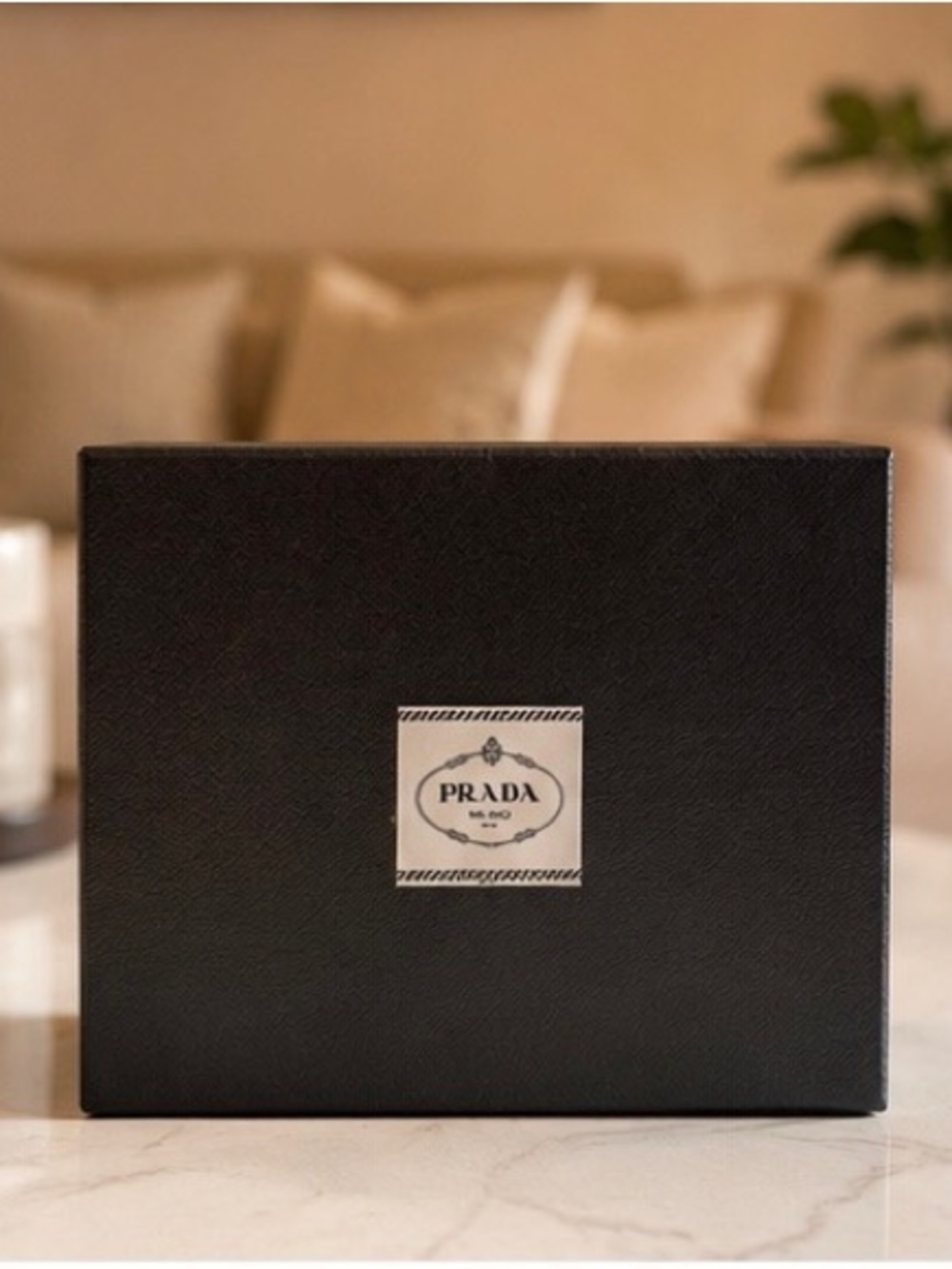 Prada Black Box with Center Logo Plaque 8 x 10